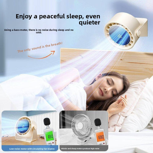 Portable USB Desk Fan with 360� Oscillation