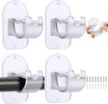 No Drill Curtain Rod Holder Hangers - Self Adhesive Curtain Rod Hook - Upgrade Large No Drilling Plastic Curtain Rod Brackets Renter Friendly Curtain Rod Hanger (4PCS Transparent)