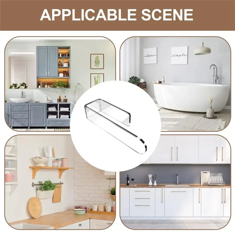 August U Shape Bathroom Acrylic Towel Bar Hand Towel Holder, Self Adhesive Towel Rack For Bathroom Wall Mounted Easy Install Bla