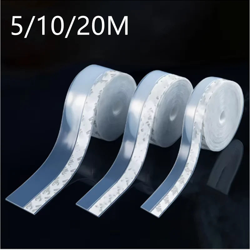 5/10/20M Door Seal Strip Self AdhesiveWindow Sealing Tape Windproof Dust Weather Strip HomeDoor Transparent Soundproof Sealstrip