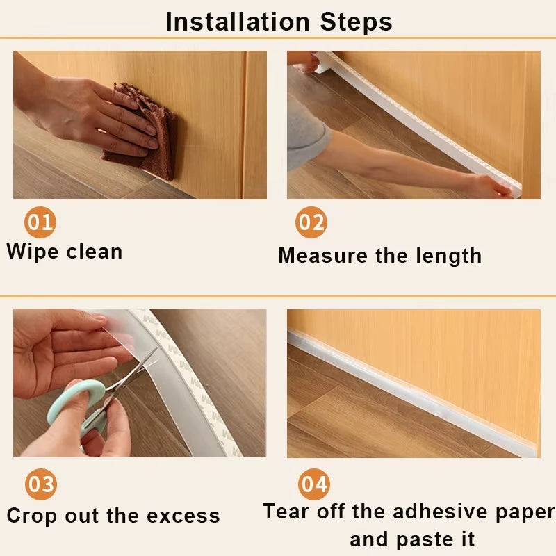 5/10/20M Door Seal Strip Self AdhesiveWindow Sealing Tape Windproof Dust Weather Strip HomeDoor Transparent Soundproof Sealstrip