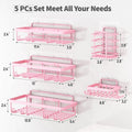 【Summerwins】【Dealsforyoudays】2026 New Upgrade 5-Pack Rustproof No-Drill Wall-Mount Shower Caddy - Heavy-Duty Bathroom Accessories Organizer with Double Hooks, Easy-Install Space-Saving Classic Style for Renters, Shower Organizer