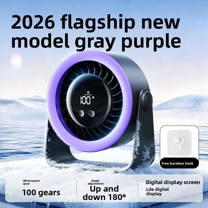 Portable USB Desk Fan with 360� Oscillation