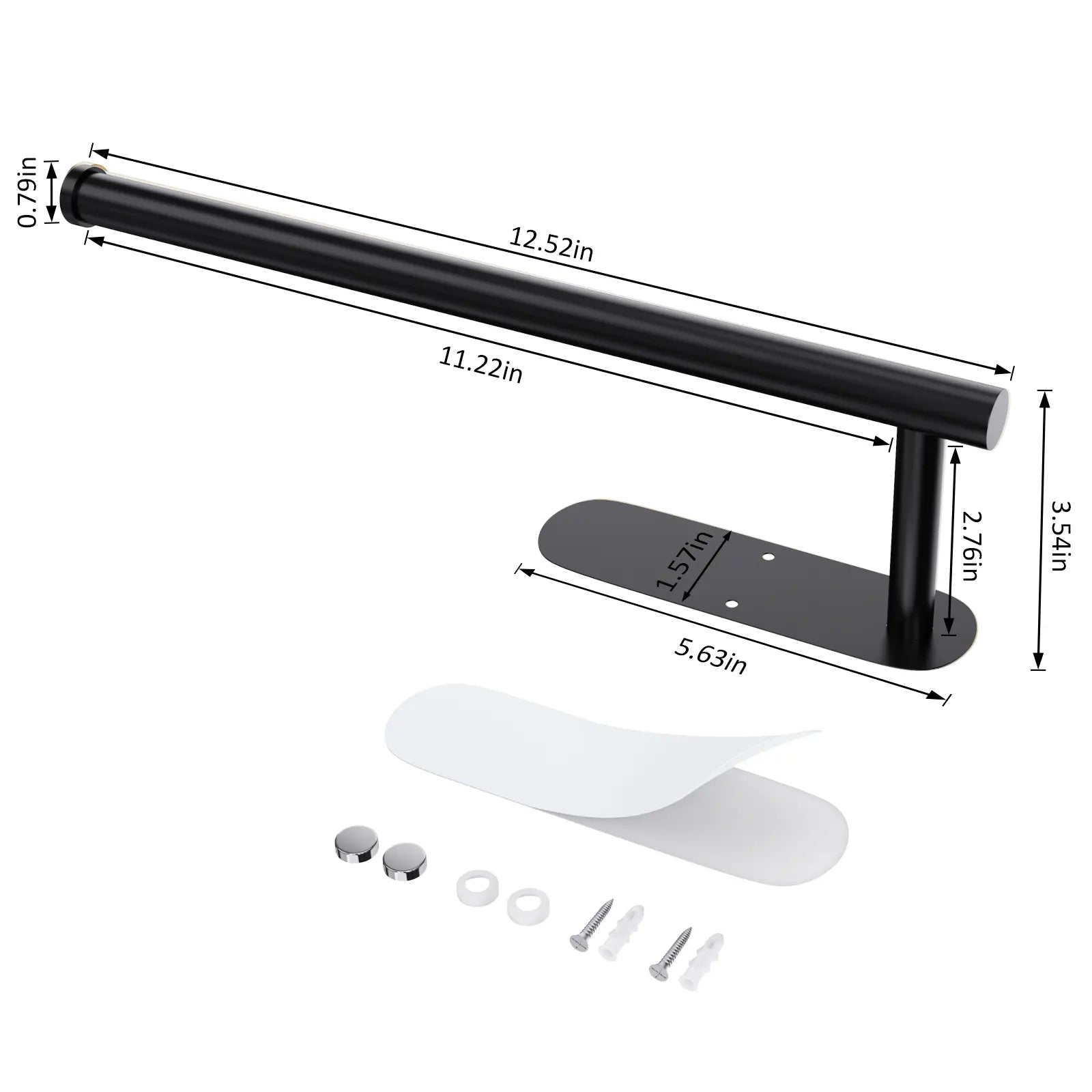 SZHLUX Paper Towel Holder, Self-Adhesive Paper Towel Holder under Cabinet for Kitchen, No Drill Wall Mount-Sus304 Stainless Steel, Space-Saving, Easy Installation for Kitchen, RV & Bathroom-12.6’’ Towel Rack for Rolls, Plastic Wrap & More