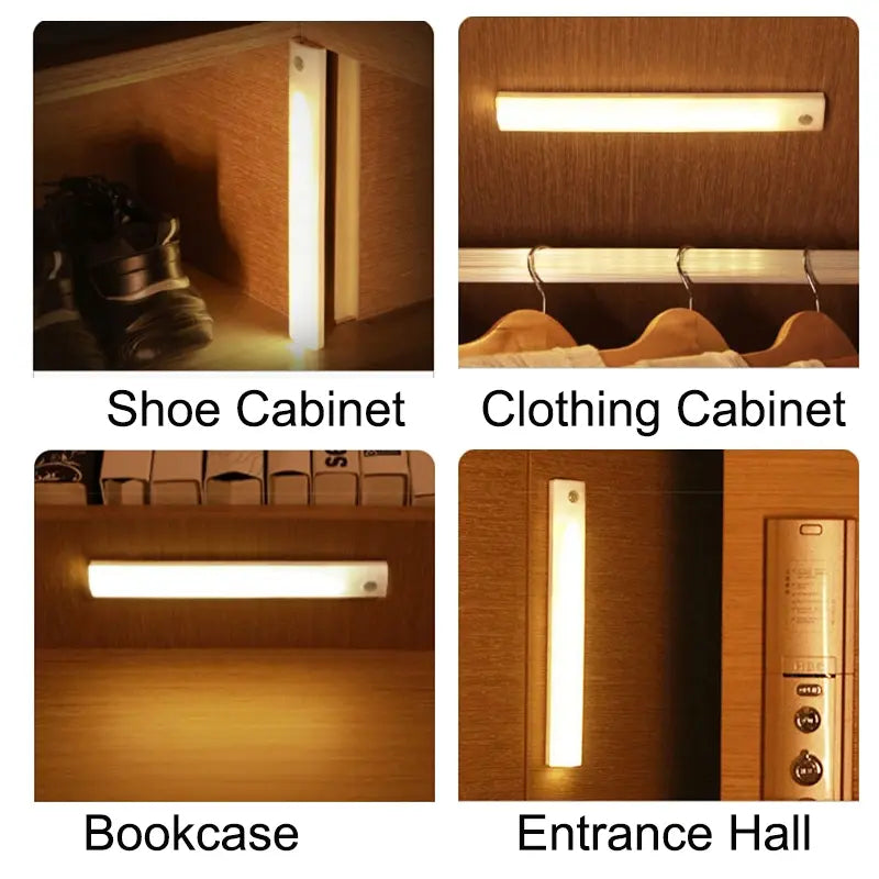 USB Rechargeable Motion Sensor LED Light, Motion Sensor Lamp, 1 Count LED Under-Cabinet Light, LED Motion-Activated Light for Kitchen, Living Room, Bedroom and Home Decor